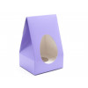 Medium - Lilac Tapered Easter Egg Carton with White Plinth and PVC Window 132mm x 112mm x 210mm