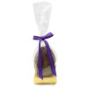 200g Milk Chocolate Egg with Matt Gold Plinth, Clear Bag with a Personalised Regal Purple Satin Hand Tied Ribbon