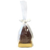 200g Milk Chocolate Egg with Matt Gold Plinth, Clear Bag with a Personalised White Satin Hand Tied Ribbon