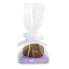 200g Milk Chocolate Egg with Lilac Plinth, Clear Bag with a White Ribbon