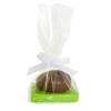 200g Milk Chocolate Egg with Easter Green Plinth, Clear Bag with a White Ribbon