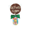 Sentiment Just Saying Chocolate Lollipops Finished with a Swing Tag & Twist Tie Bow - Get Well Soon x Outer of 18