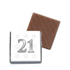 Milk Chocolate Neapolitan - Foiled in Silver Finished With A White Wrapper with a Silver Printed "21 & Silver Stars" 500 Per Box