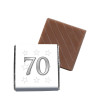 Milk Chocolate Neapolitan - Foiled in Silver Finished With A White Wrapper with a Silver Printed "70 & Silver Stars" 500 Per Box
