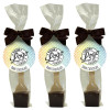 Promotional - Dark Hot Chocolate Stirrer 35g Finished with a Coloured Satin Twist Tie Bow & Swing Tag