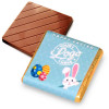 Personalised Milk Chocolate Neapolitans Wrapped in Gold Foil Finished with a Blue Themed Happy Easter Peeking White Rabbit Design Wrapper