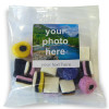 Heritage & Souvenir Gifts - Euro Slot Hang Bag Finished with a White Label with a Photograph & Text of your Choice - Liquorice Allsorts 100g Outer of 18