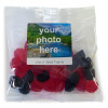Heritage & Souvenir Gifts - Euro Slot Hang Bag Finished with a White Label with a Photograph & Text of your Choice - Raspberries & Blackberries 100g Outer of 18