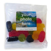 Heritage & Souvenir Gifts - Euro Slot Hang Bag Finished with a White Label with a Photograph & Text of your Choice - Wine Gums 100g Outer 18