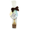 Promotional - Milk Chocolate with Caramel Flavour Hot Chocolate Stirrer 35g Finished with a Coloured Satin Twist Tie Bow & Swing Tag