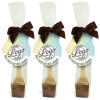 Promotional - Milk Chocolate with Caramel Flavour Hot Chocolate Stirrer 35g Finished with a Coloured Satin Twist Tie Bow & Swing Tag