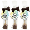 Promotional - Milk Chocolate With Mini Mallows Hot Chocolate Stirrer 35g Finished with a Coloured Satin Twist Tie Bow & Swing Tag