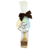 Promotional - Milk and White Chocolate with Mocha Flavouring Hot Chocolate Stirrer 35g Finished with a Coloured Satin Twist Tie Bow & Swing Tag