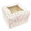 Small Bakery and Patisserie Cake Box with Heart Design  - Single Wall Base & Fold-Up Window Lid 100mm x 100mm x 60mm