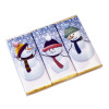 A Very Woolly Christmas - Trio Pack of Three 50g Christmas Themed Snowman Knitted Characters Milk Chocolate Bars Wrapped in Gold Foil x Outer of 12
