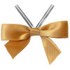 Gold Satin Twist Tie Bow 65mm Span x16mm Ribbon Tails