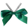 Forest Green Satin Twist Tie Bow 65mm Span x16mm Ribbon Tails