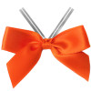 Orange Satin Twist Tie Bow 65mm Span x16mm Ribbon Tails