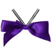 Deep Purple Satin Twist Tie Bow 65mm Span x16mm Ribbon Tails