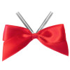 Red Satin Twist Tie Bow 65mm Span x16mm Ribbon Tails