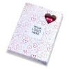 Valentine - 6 Red Foiled Milk Chocolate Heart Presented in a White Box Card Printed With a Red Heart Design