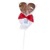 Valentine - Milk Chocolate Heart Lollipop Finished with a Red Twist Tie Bow Finished with a Red Heart Design Happy Valentine Swing Tag 40g