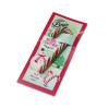Promotional Red, White & Green Candy Cane Presented On a Jolly Christmas Snowman Printed Insert Card