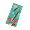 Promotional Red, White & Green Candy Cane Presented On a Cute Dog Wearing Reindeer Antlers Insert Card