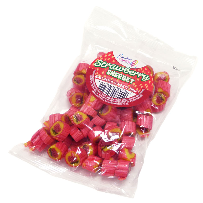 Rock Sweets Strawberry Sherbet 150g x Outer of 18
