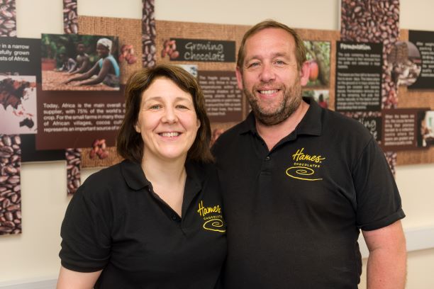 Photo of Hames Chocolates Directors Carol and Andrew